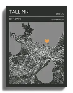 Personaliseer je eigen Tallinn-herstelskaart in zwart-wit - Vier bijzondere momenten!