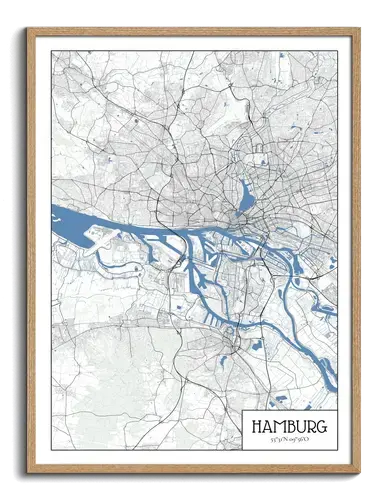 Ontwerp je eigen Hamburg stadskaart - Een persoonlijk cadeau voor elke gelegenheid