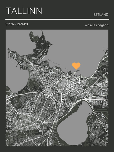 Personaliseer je eigen Tallinn-herstelskaart in zwart-wit - Vier bijzondere momenten!