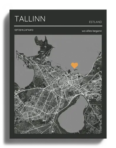 Personaliseer je eigen Tallinn-herstelskaart in zwart-wit - Vier bijzondere momenten!