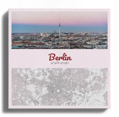 Fotokaart-stadskaart met foto & coördinaten