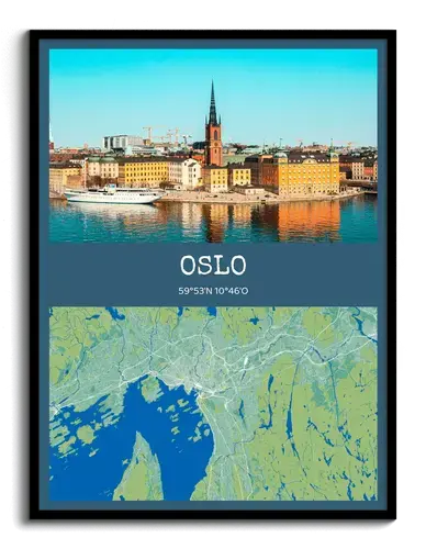 Fotokaart-stadskaart met foto & coördinaten