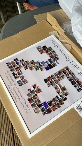 Klantfoto van Maya voor beoordeling Afdruk Fotocollage Poster 40x40cm